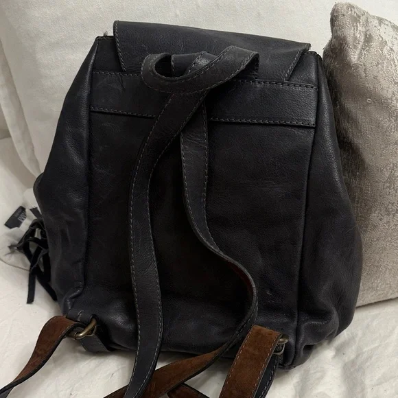 Navy Leather Backpack - Picture 5 of 5